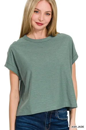 COTTON SLUB ROUND NECK SHORT SLEEVE TEE