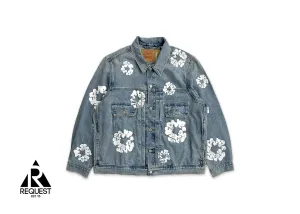 Cotton Wreath Denim Jacket "Indigo"