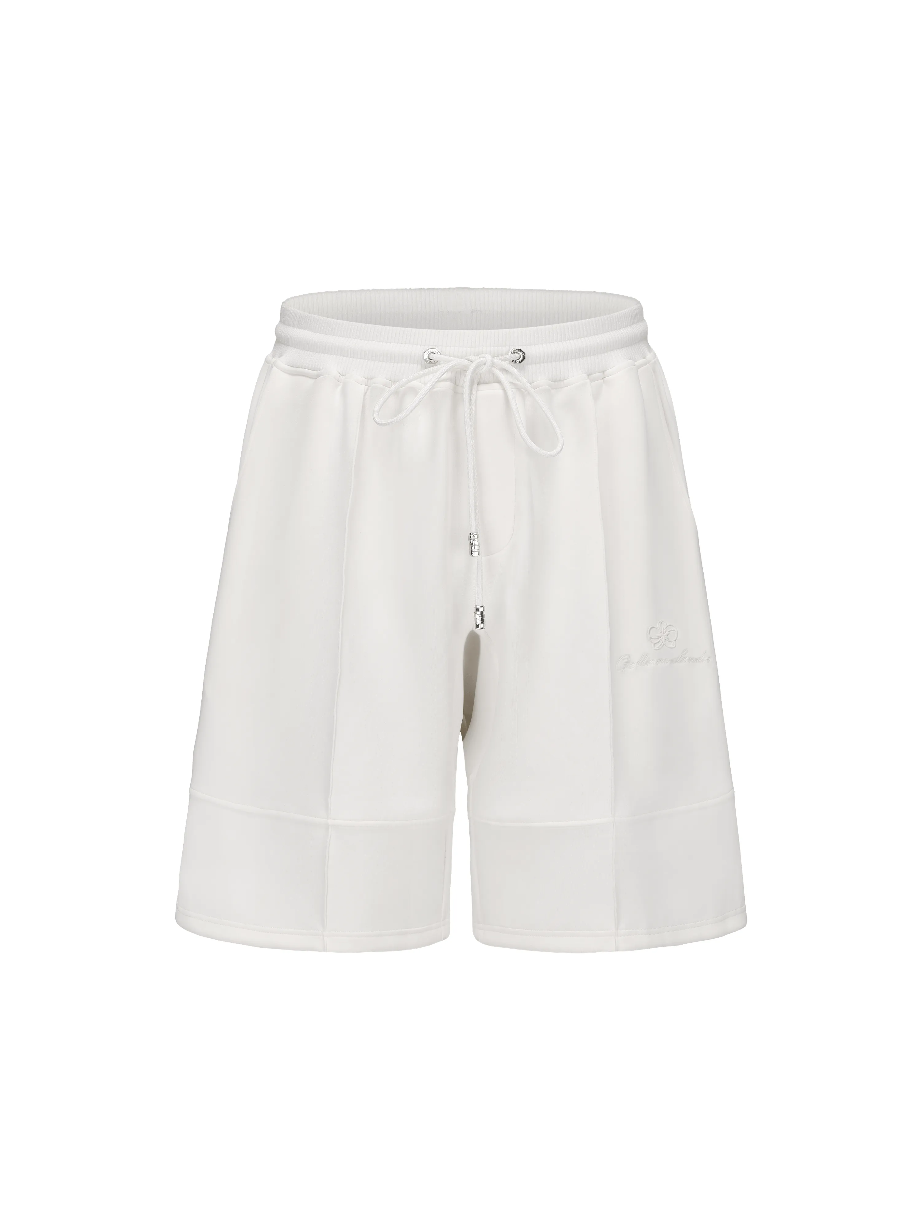Cream White Cupro Cotton Shorts