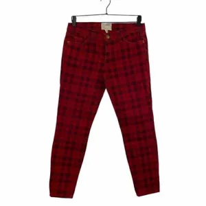 Current/Elliott The Stiletto Skinny Jeans Red Plaid 28