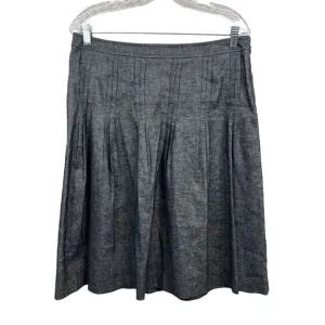 Cynthia Steffe Skirt A Line Linen Blend Pleated Lined Back Zip Gray Women Size 8