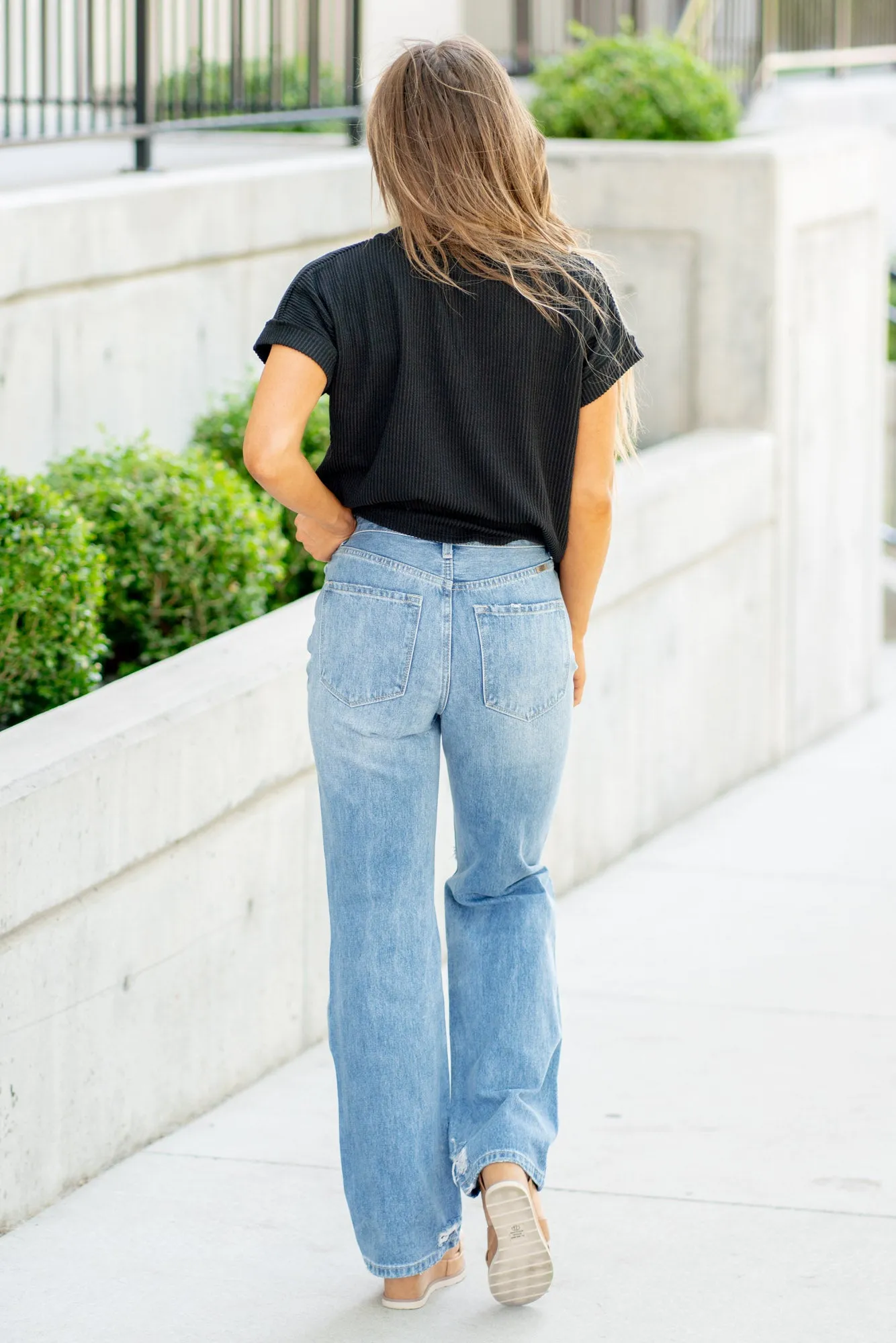 Debra High Rise 90's Criss Cross Straight Leg