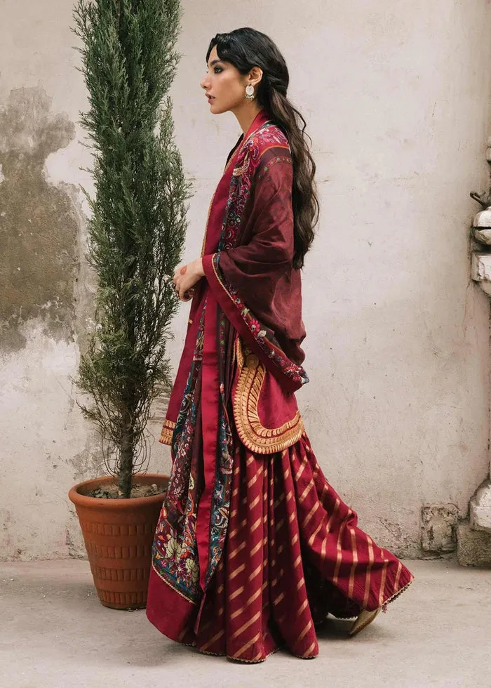Deep Red Heavy Shirt Sharara Pakistani Eid Dresses