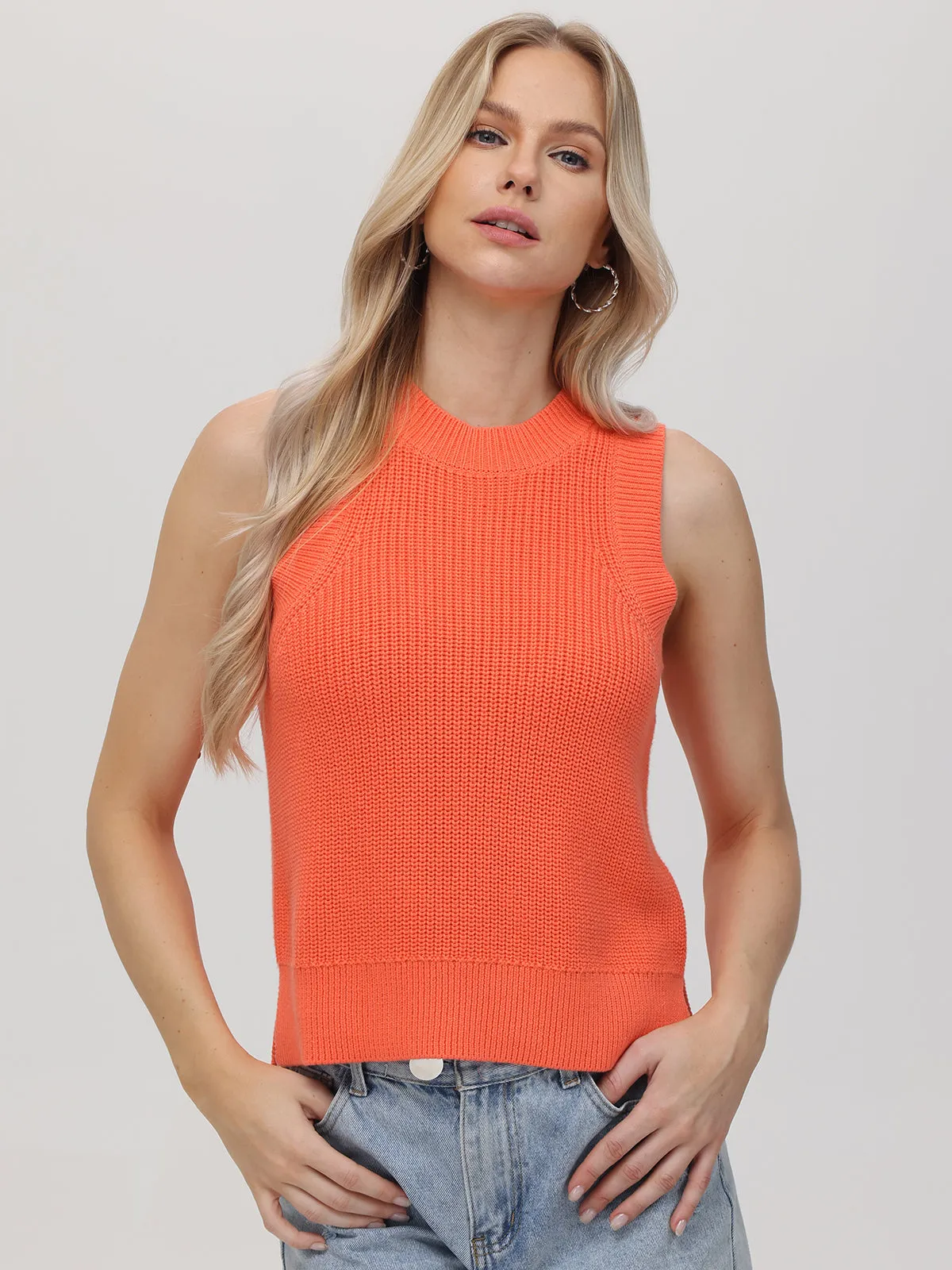 Demi: High Crewneck Cotton Tank