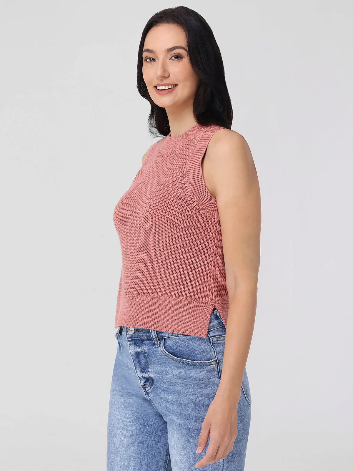 Demi: High Crewneck Cotton Tank
