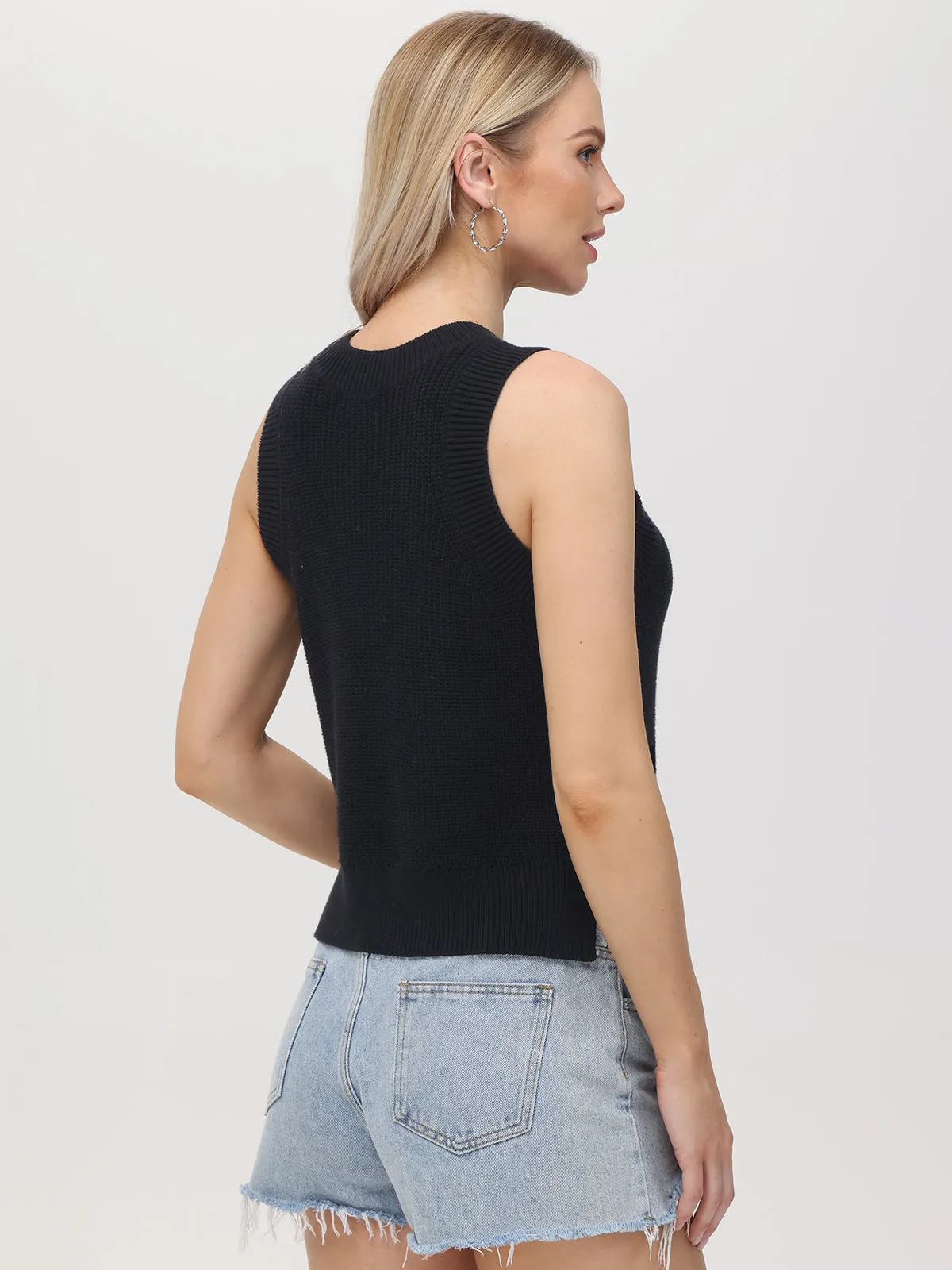 Demi: High Crewneck Cotton Tank