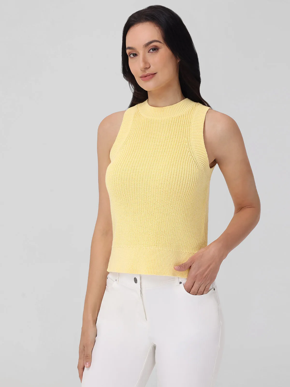 Demi: High Crewneck Cotton Tank
