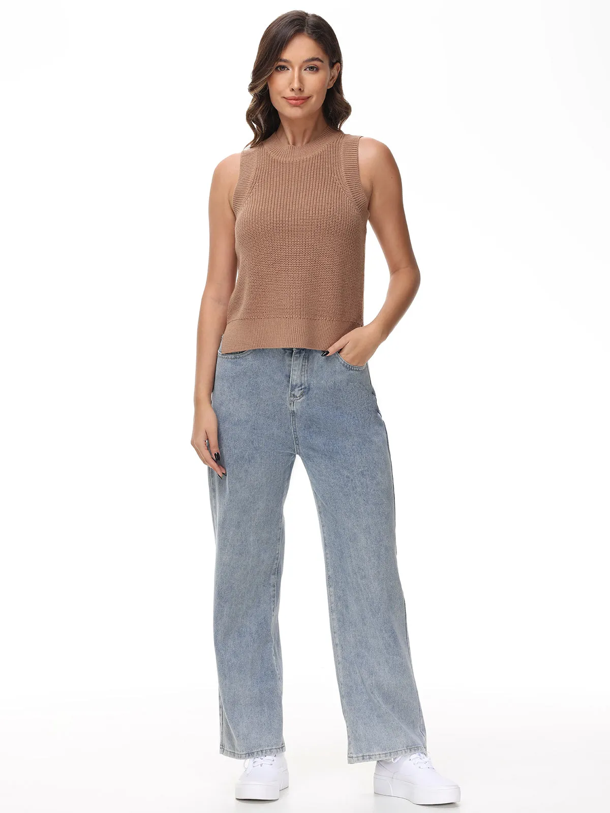 Demi: High Crewneck Cotton Tank
