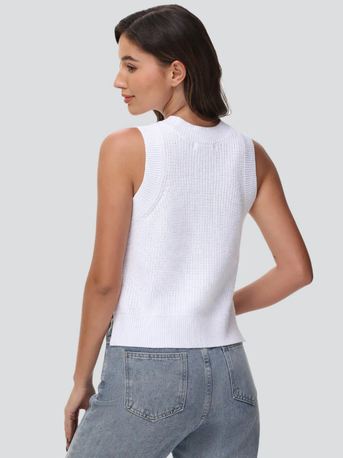 Demi: High Crewneck Cotton Tank