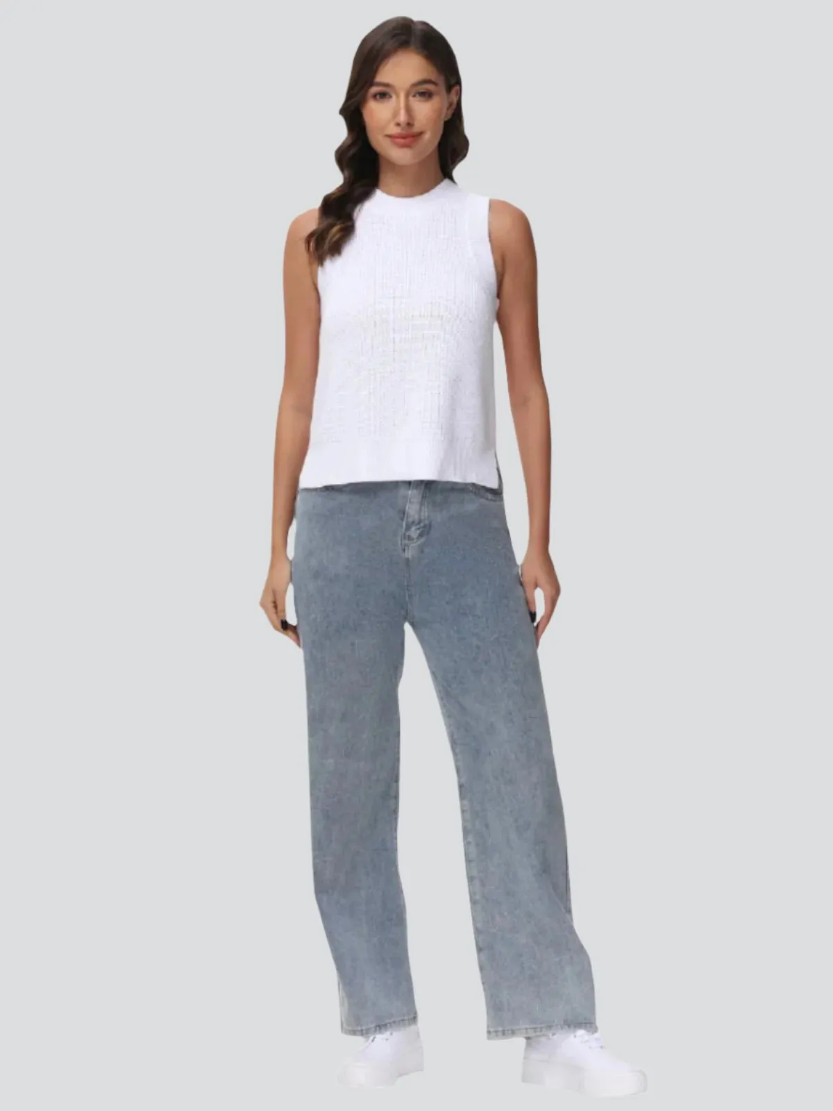 Demi: High Crewneck Cotton Tank