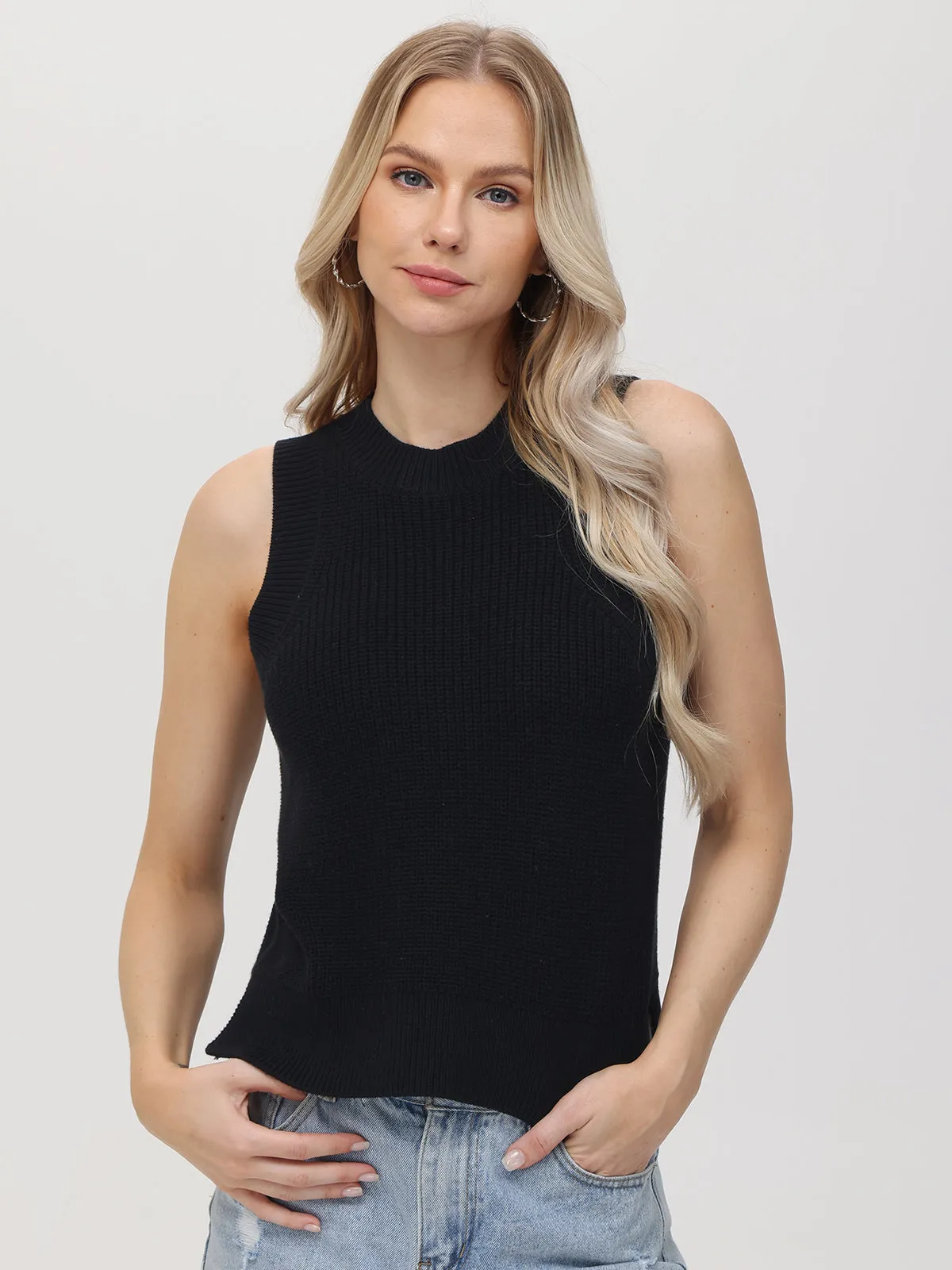 Demi: High Crewneck Cotton Tank