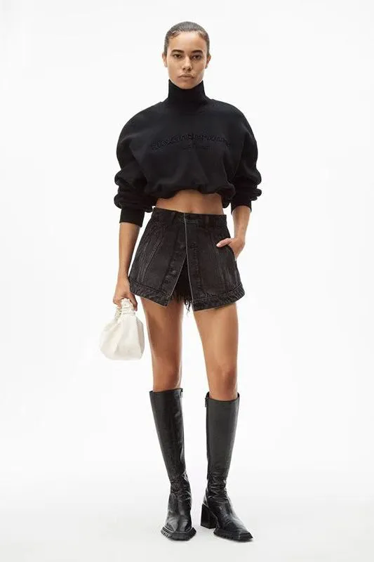 Denim fake mini Skirt
