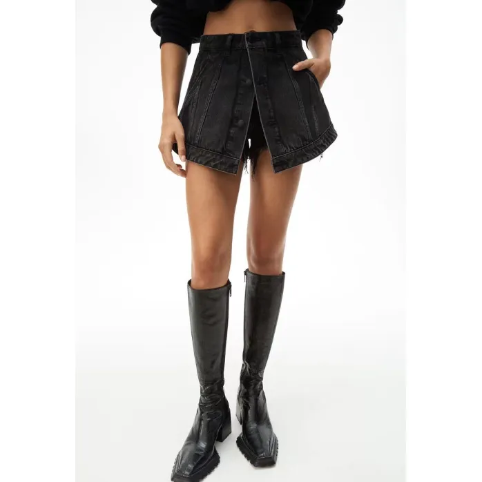 Denim fake mini Skirt