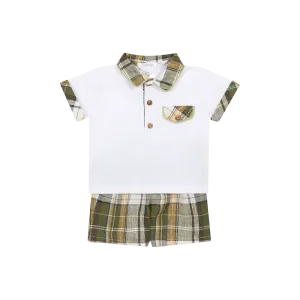 Deolinda Boys Olive Shorts Set