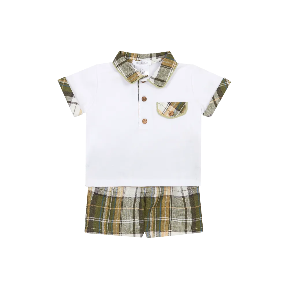 Deolinda Boys Olive Shorts Set