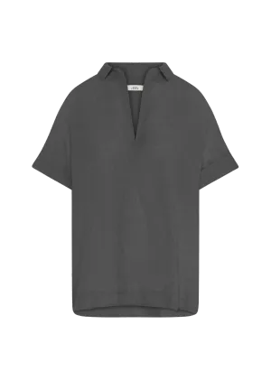 DERRY NEW DARK GREY LINEN BLOUSE