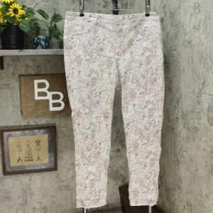 DG2 by Diane Gilman Reversible Twill Skinny Jeans Gray Floral Plus 1X Tall