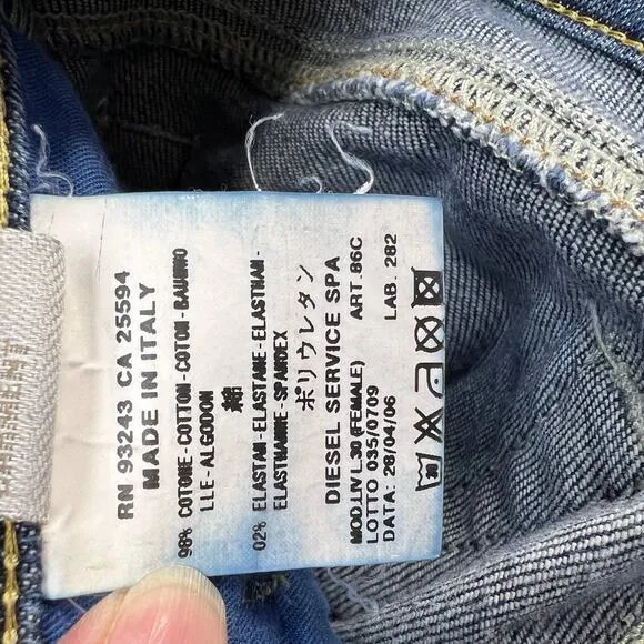 Diesel Liv Women's Straight Jean Size W25 L30 Stretch