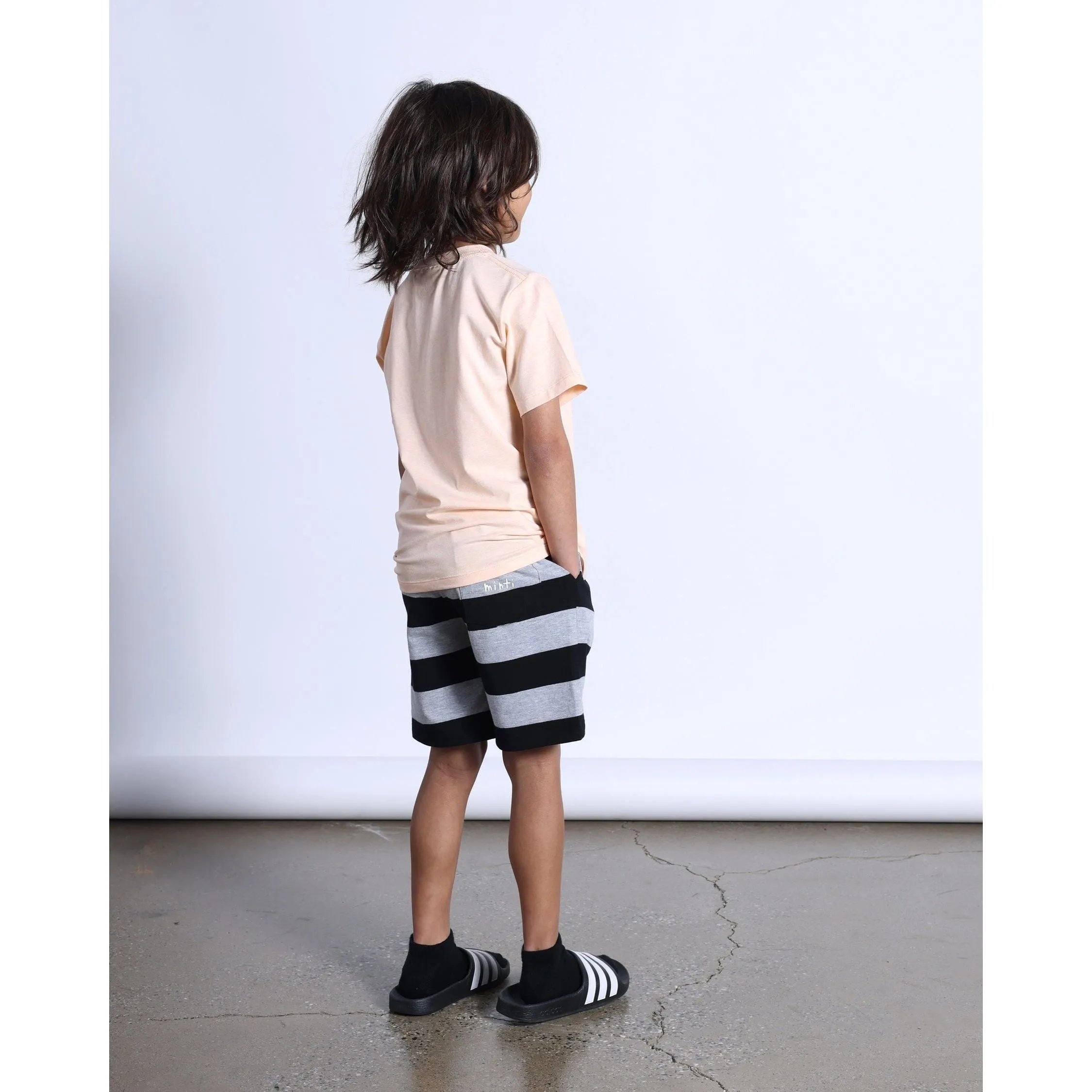 Duo Short- Black/Grey Marle Stripe