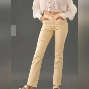 Edwin Bree High Rise Straight Leg Jeans Cream White High Waist Designer Jeans 29