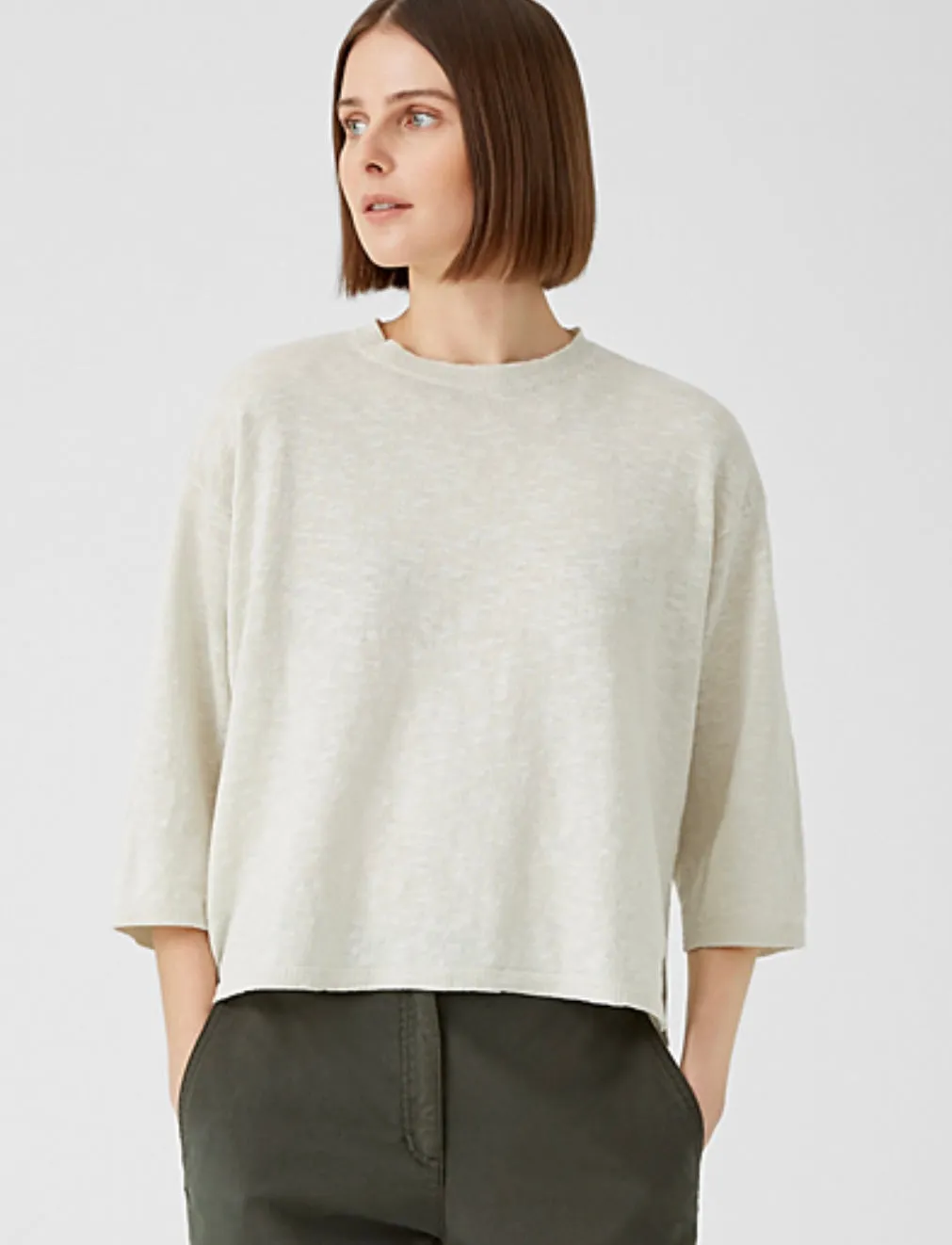 Eileen Fisher Organic Cotton Linen Slub Top