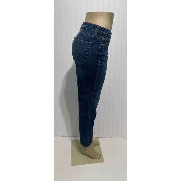 Eileen Fisher Straight Leg Jeans Organic Cotton Sustainable Dark Wash Blue 8