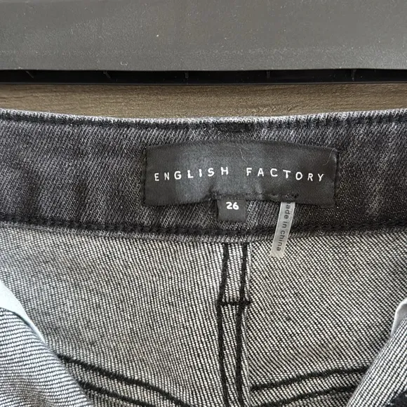 English Factory Black Acid Wash Jeans