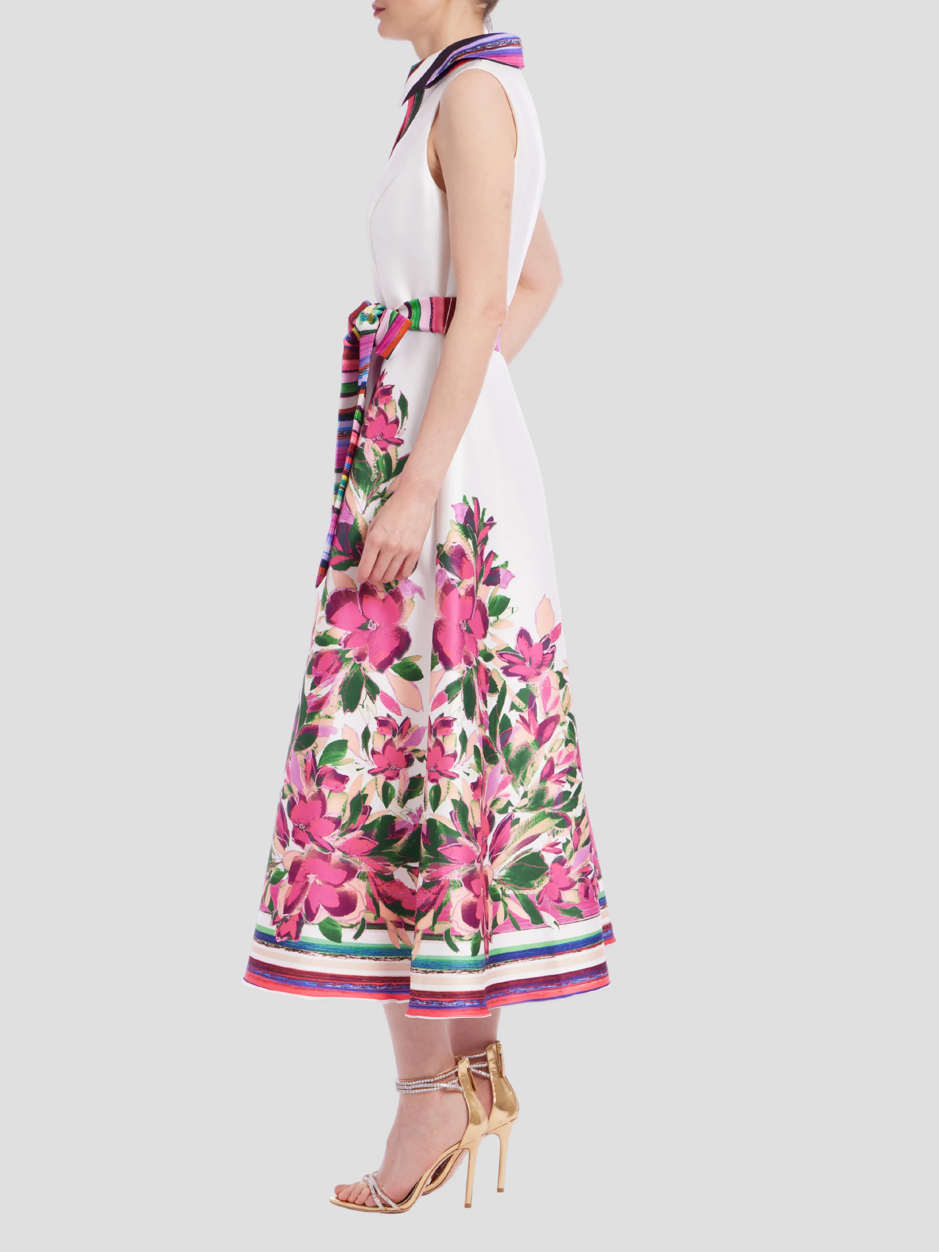 English Print Shirt Dress