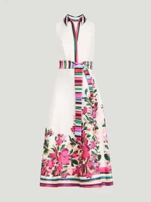 English Print Shirt Dress
