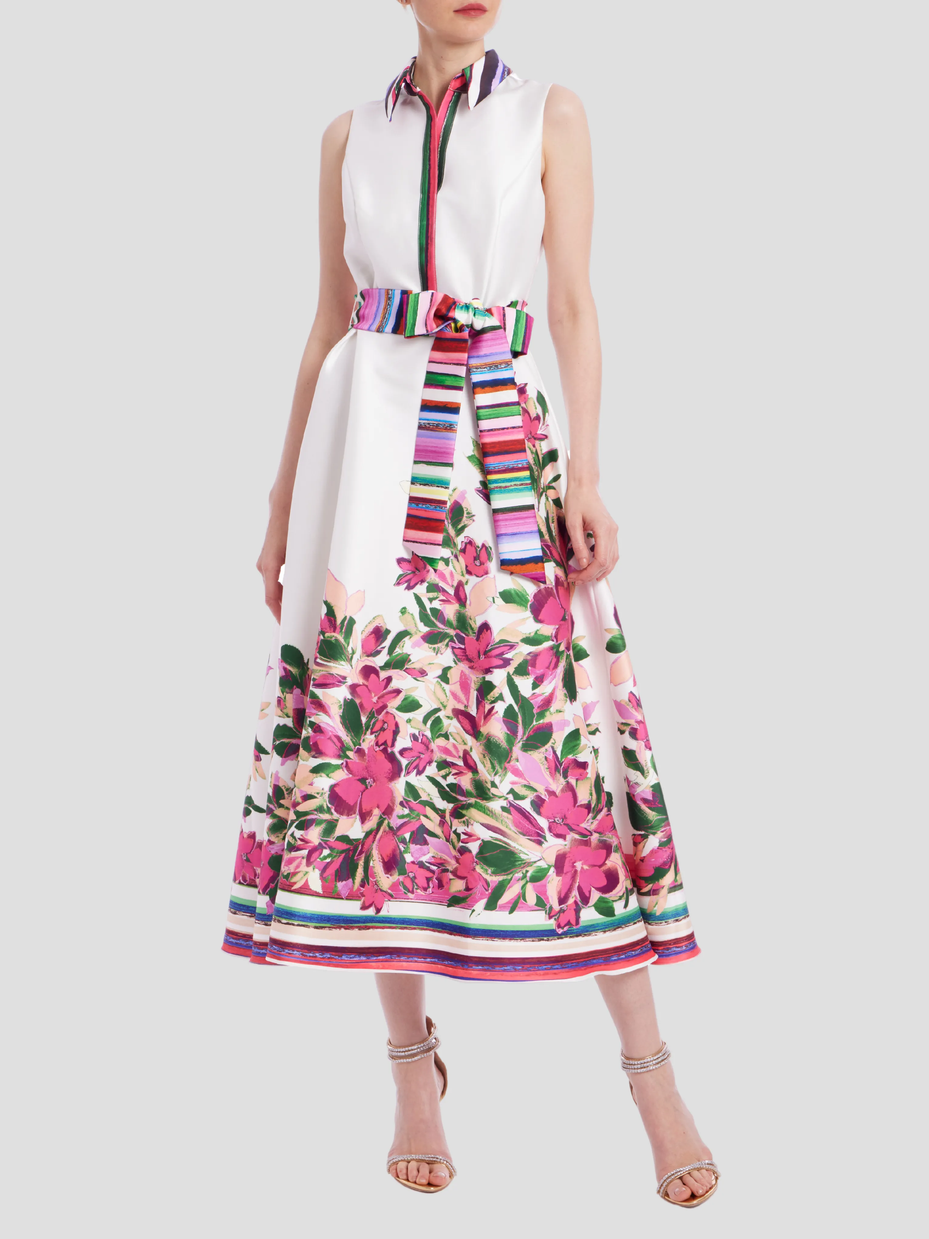 English Print Shirt Dress