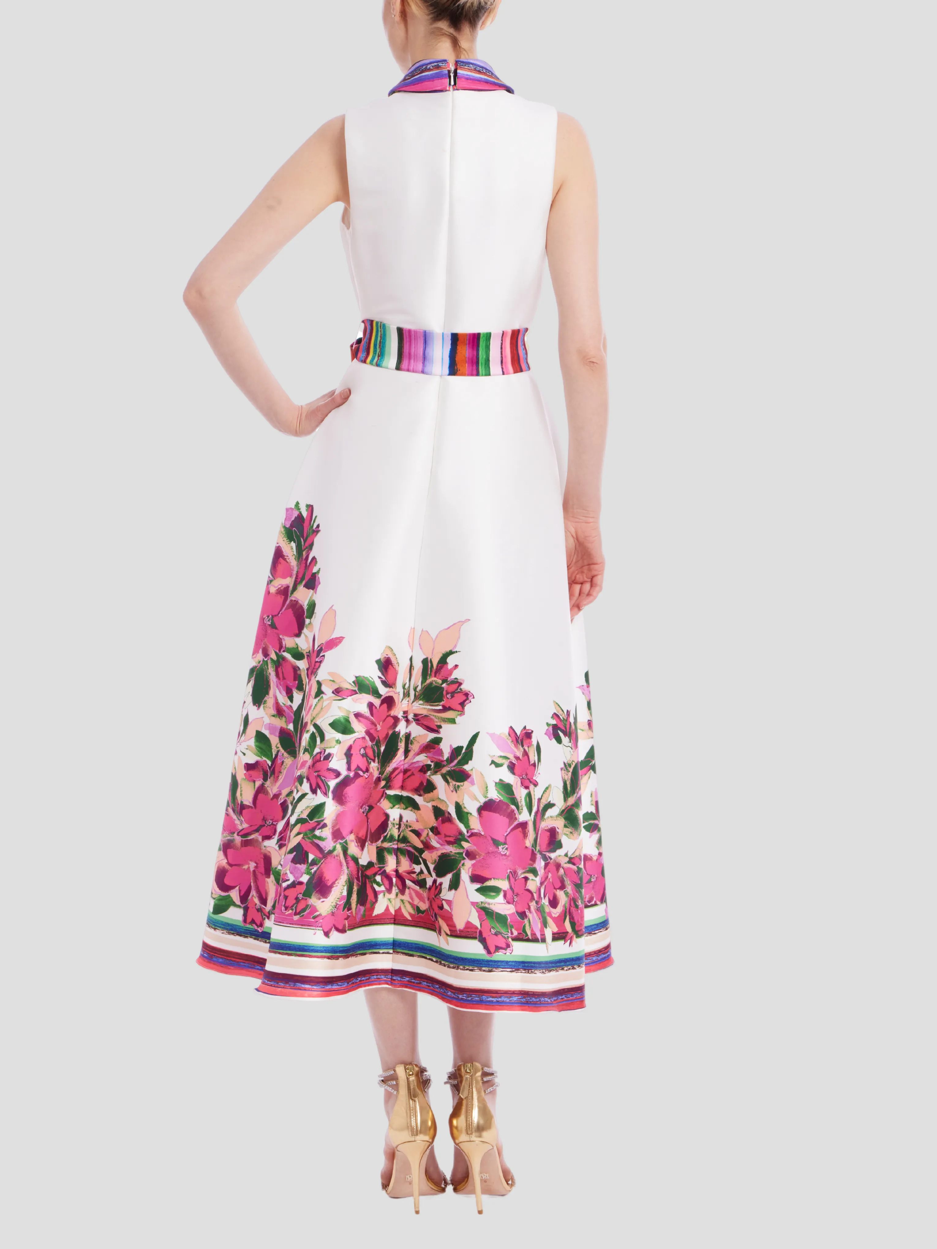 English Print Shirt Dress