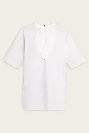 Erin Cotton Poplin Top in White