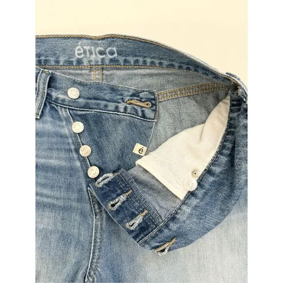 Etica Neli Womens Medium Wash Blue Wide-Leg Jeans Size 25 0
