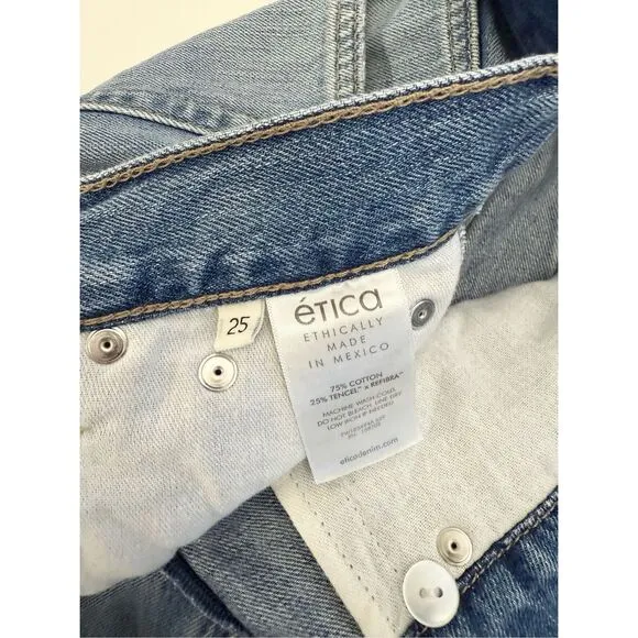 Etica Neli Womens Medium Wash Blue Wide-Leg Jeans Size 25 0