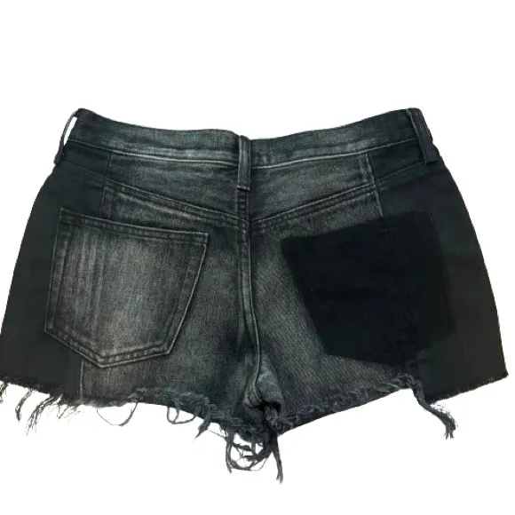 EUC We The Free Step Hem Frayed Distressed Denim Shorts Black Size 25