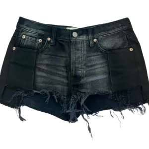 EUC We The Free Step Hem Frayed Distressed Denim Shorts Black Size 25