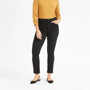 Everlane High Rise Slim Straight Ankle Jean in Black, Size 32