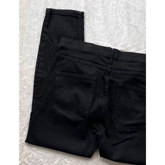 Everlane High Rise Slim Straight Ankle Jean in Black, Size 32