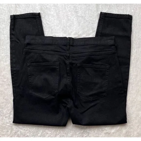 Everlane High Rise Slim Straight Ankle Jean in Black, Size 32
