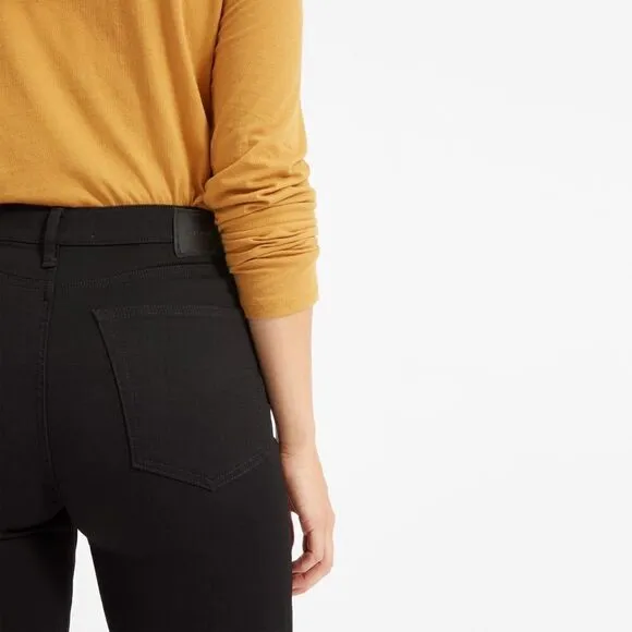 Everlane High Rise Slim Straight Ankle Jean in Black, Size 32