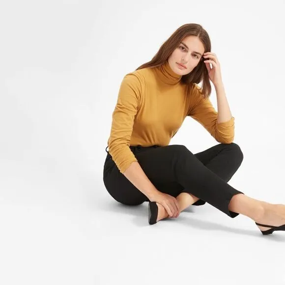 Everlane High Rise Slim Straight Ankle Jean in Black, Size 32