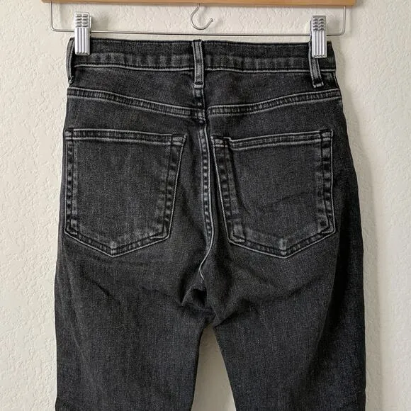 EVERLANE Jeans 24 Ankle Black High Rise Waist Skinny Mom Fit Gray
