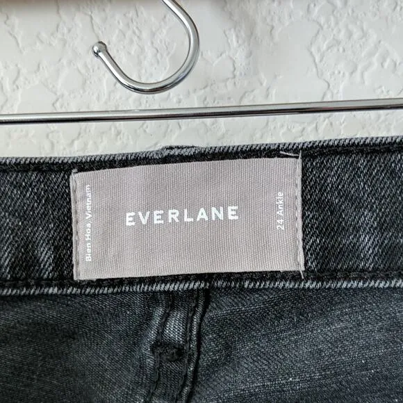 EVERLANE Jeans 24 Ankle Black High Rise Waist Skinny Mom Fit Gray