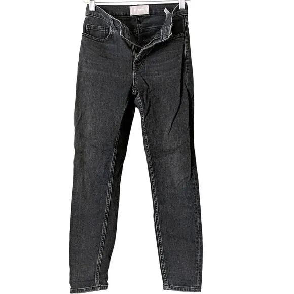 EVERLANE Jeans 24 Ankle Black High Rise Waist Skinny Mom Fit Gray