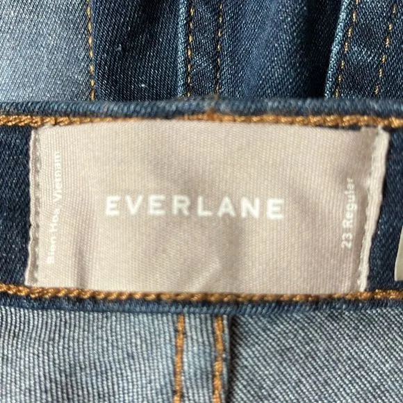 Everlane The Authentic Stretch High-Rise Skinny Ankle Jeans Dark Blue Size 23