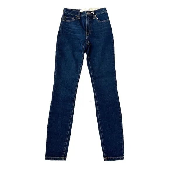 Everlane The Authentic Stretch High-Rise Skinny Ankle Jeans Dark Blue Size 23