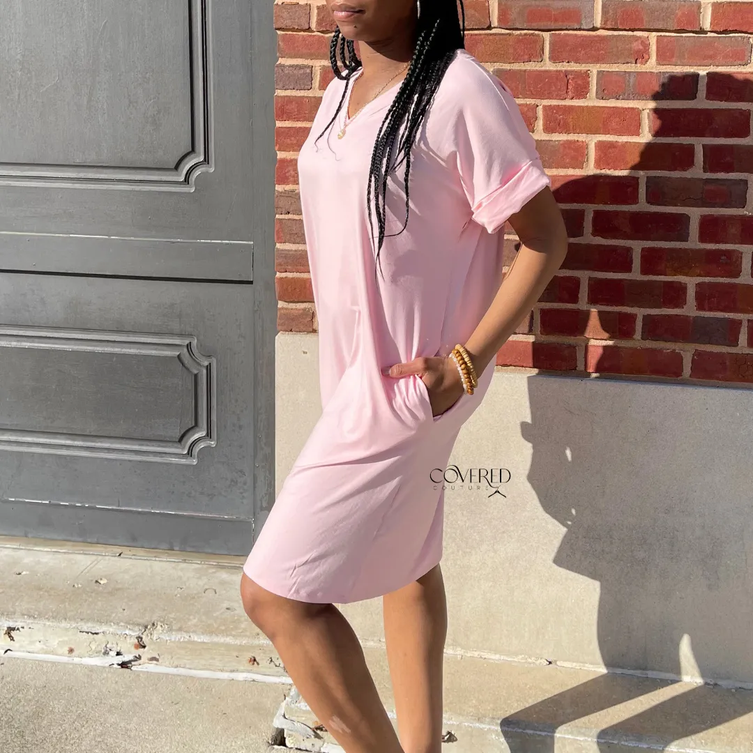 Everyday T-Shirt Dress Light Pink