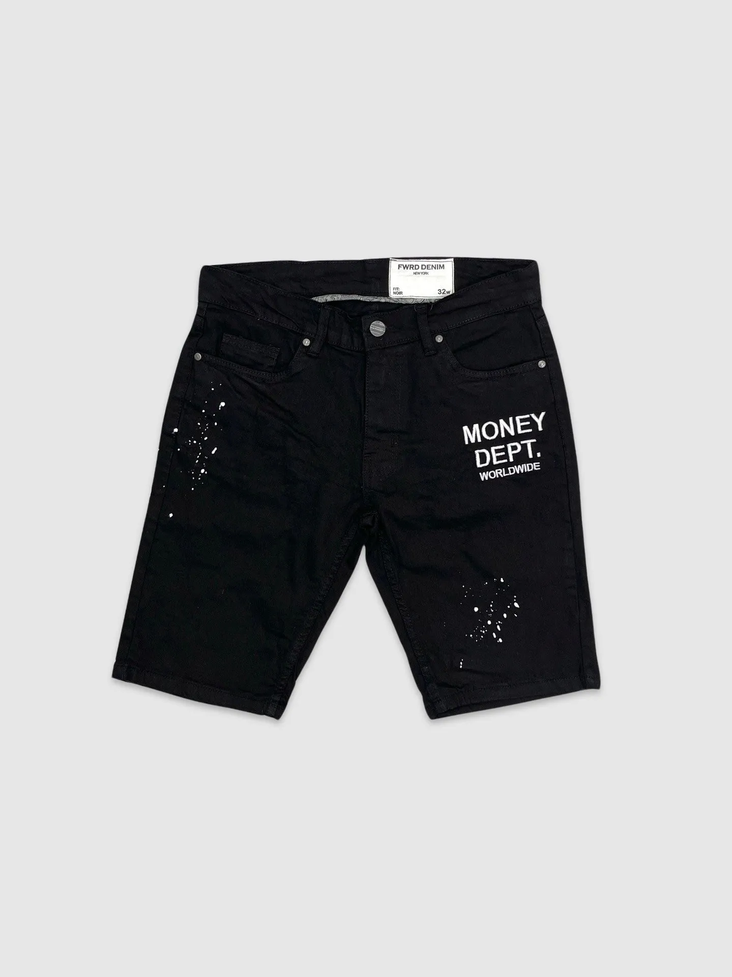 EVO-22901-Painted Money Dept Denim Shorts