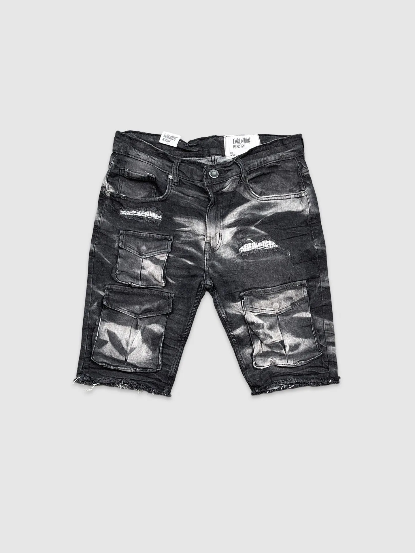 EVO-22973-Men's Combat Denim Shorts