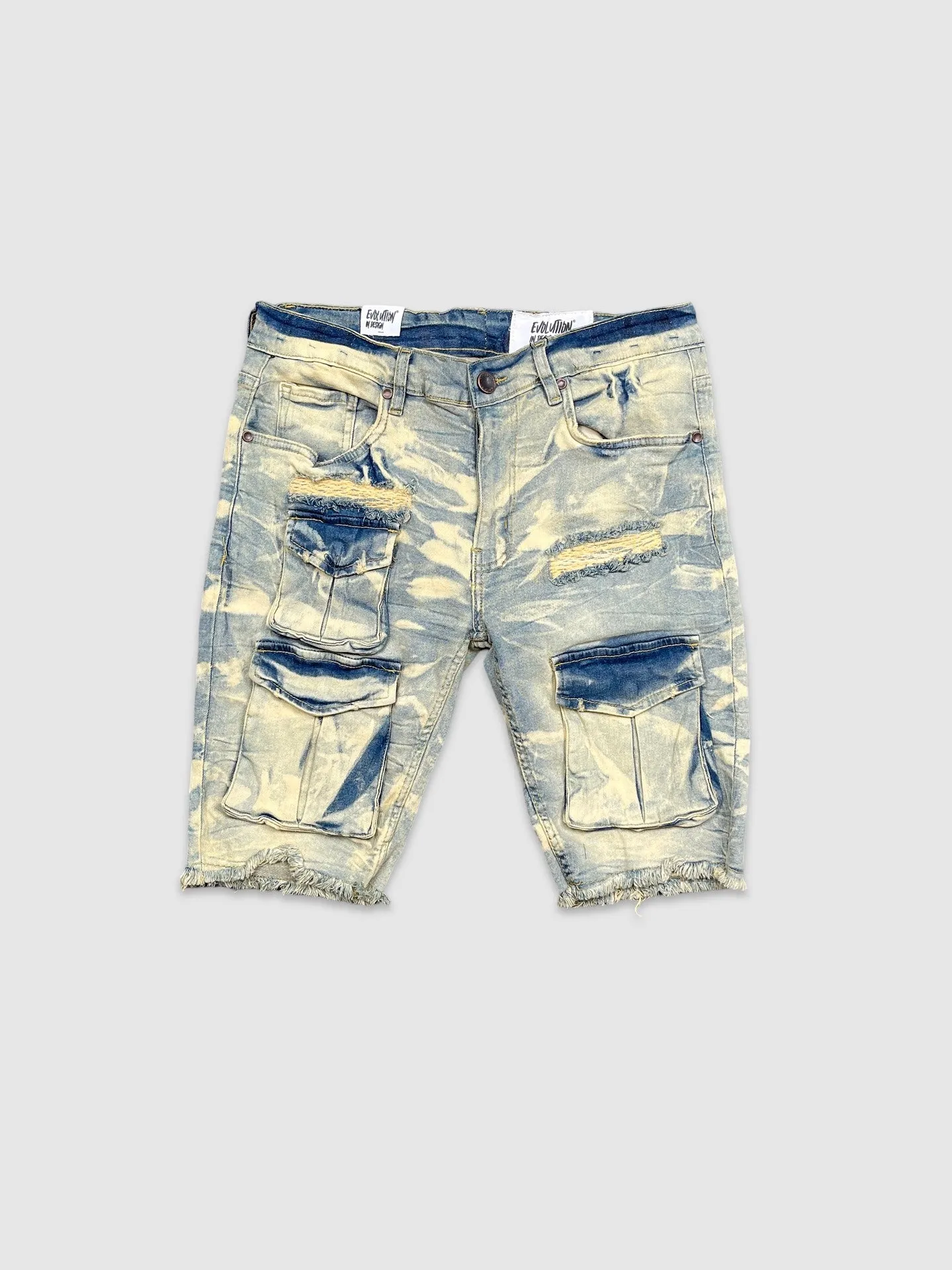 EVO-22973-Men's Combat Denim Shorts